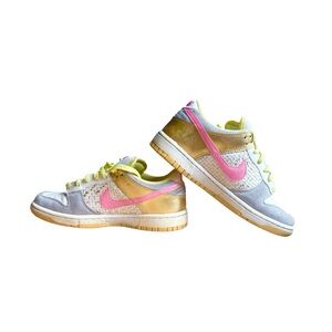 Nike Dunk Low GS 6.0 Gold Pink Woven Women’s 7.5 Rare